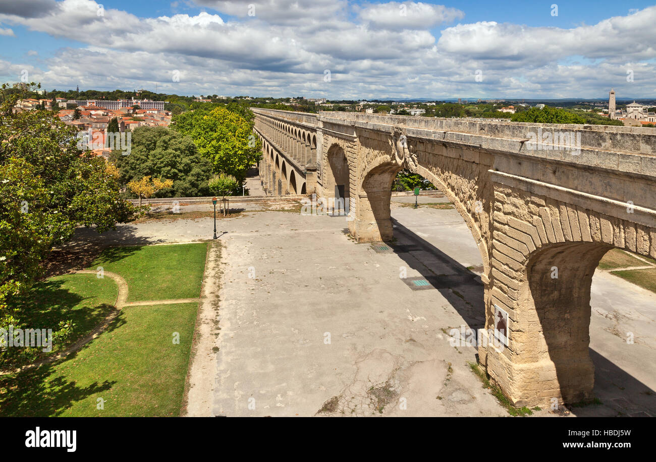 Aquädukt in Montpellier, Frankreich Stockfoto