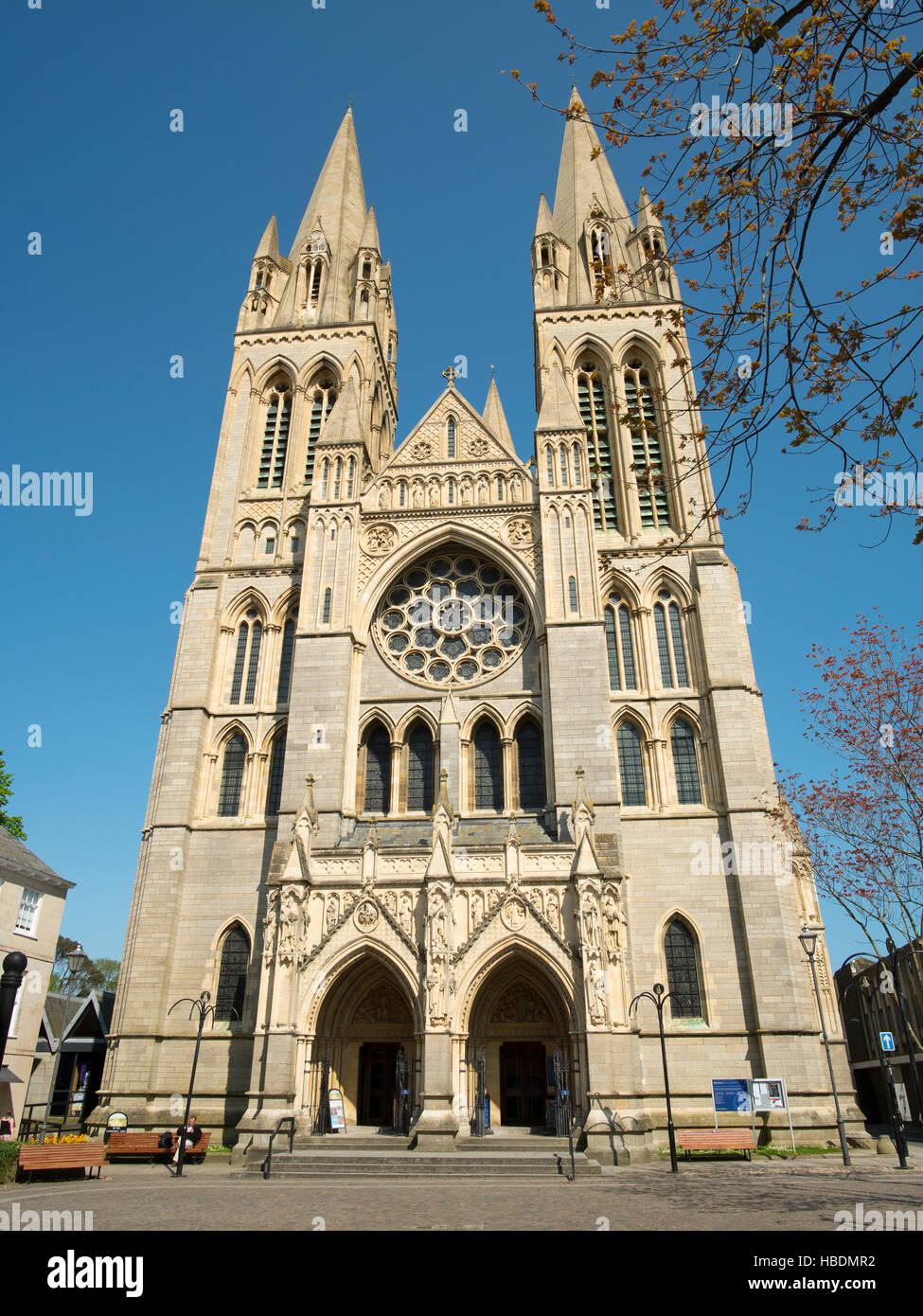 Truro Cathedral Gebäudehülle in Cornwall, England UK. Stockfoto