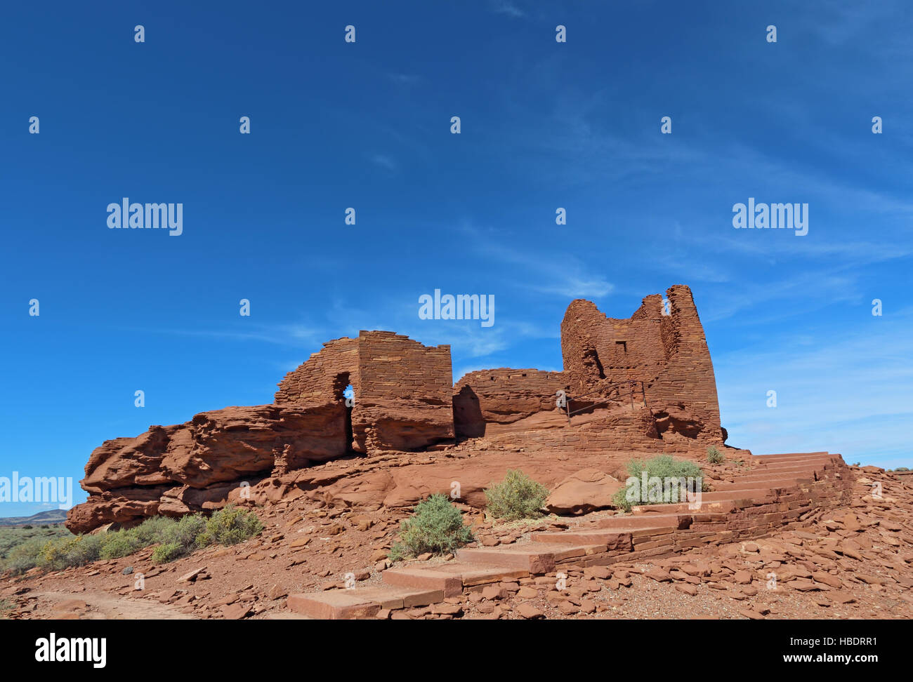 Ruinen von Wukoki Pueblo in Wupatki National Monument nördlich von Flagstaff, Arizona Stockfoto