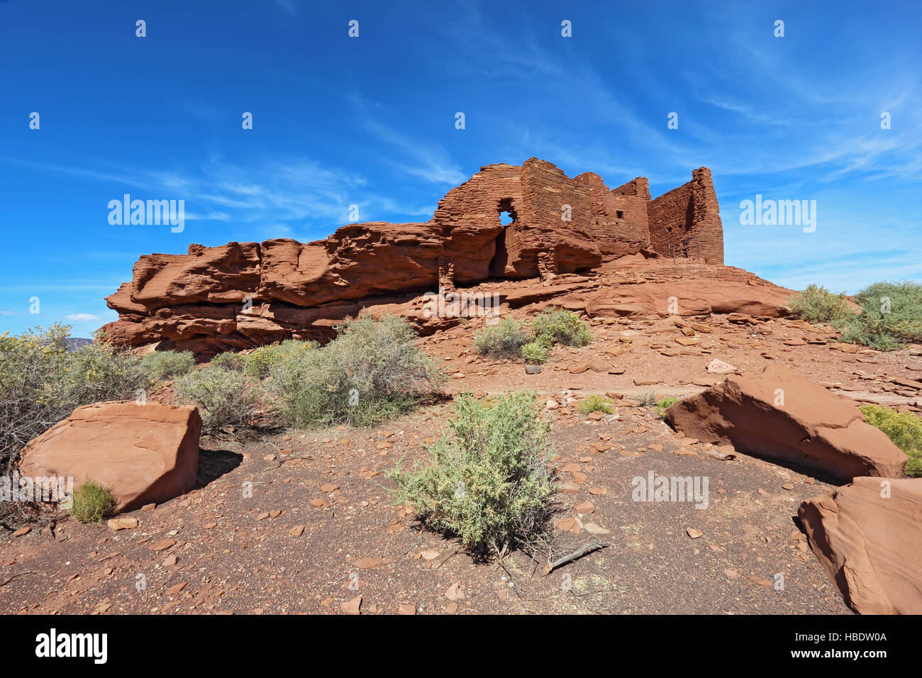 Ruinen von Wukoki Pueblo in Wupatki National Monument nördlich von Flagstaff, Arizona Stockfoto