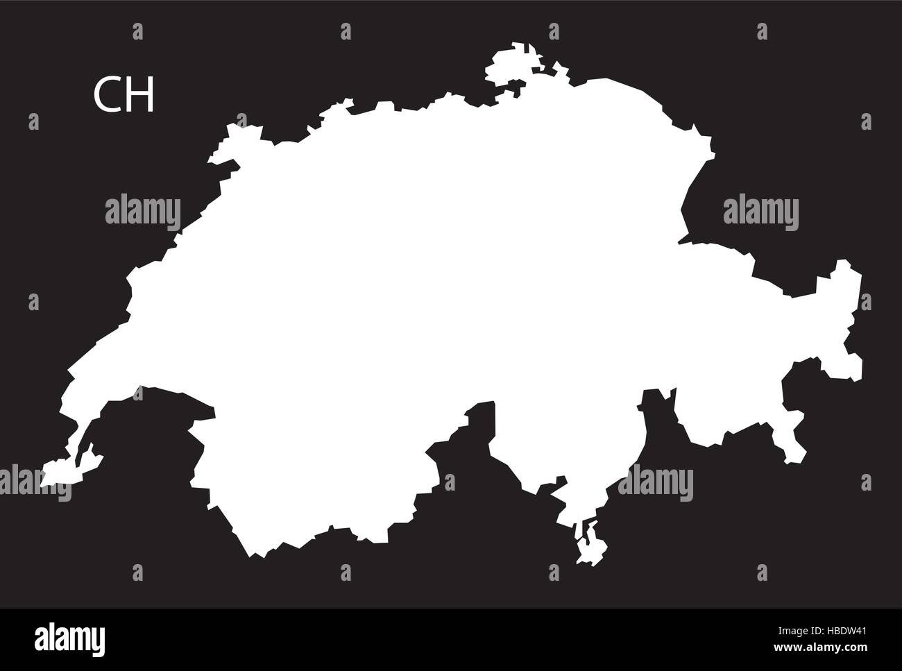 Schweiz Karte schwarz weiß Stock-Vektorgrafik - Alamy
