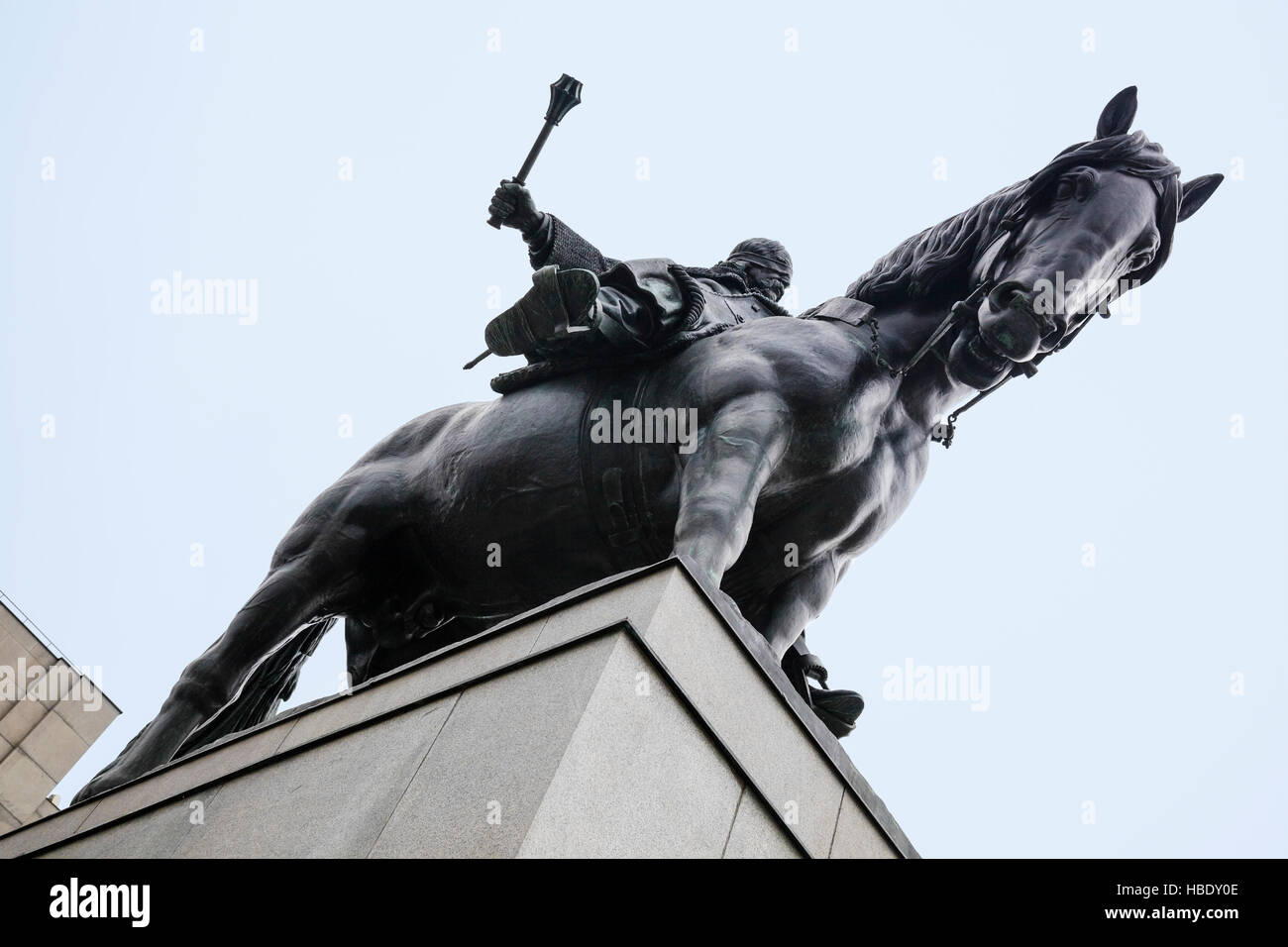 Nationaldenkmal in Vitkov - Equestrian Statue von Jan Žižka, Prag, Tschechische Republik Stockfoto