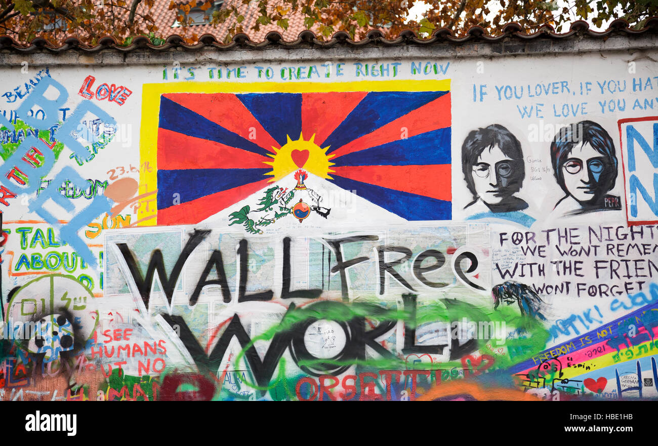 John-Lennon-Mauer, Prag, Tschechische Republik Stockfoto