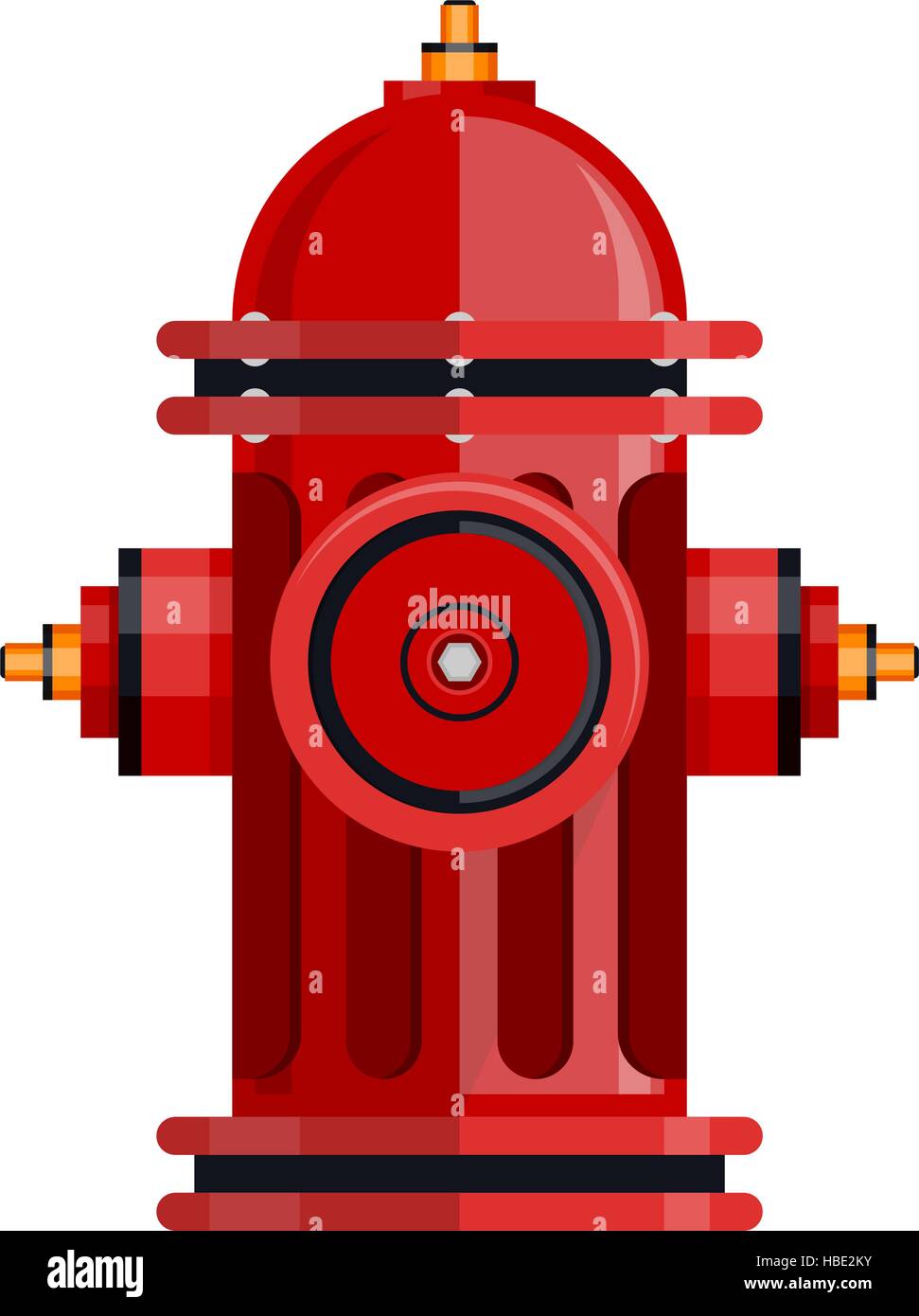 Red Fire Hydrant Symbol isoliert auf weißem Vektor Stock Vektor