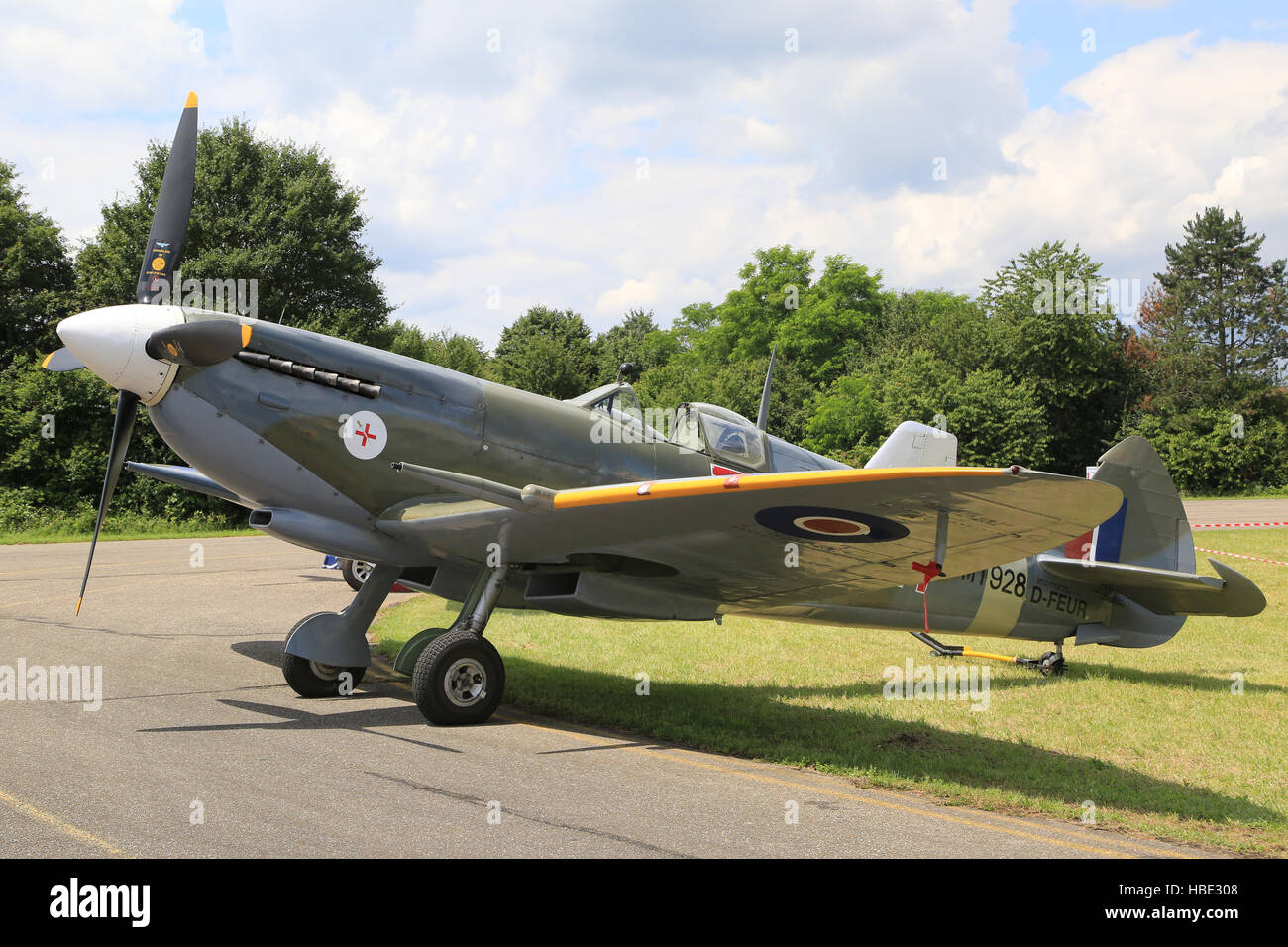 Oldtimer-Flugzeuge Spitfire Mk VIIIc, D-FEUR Stockfoto