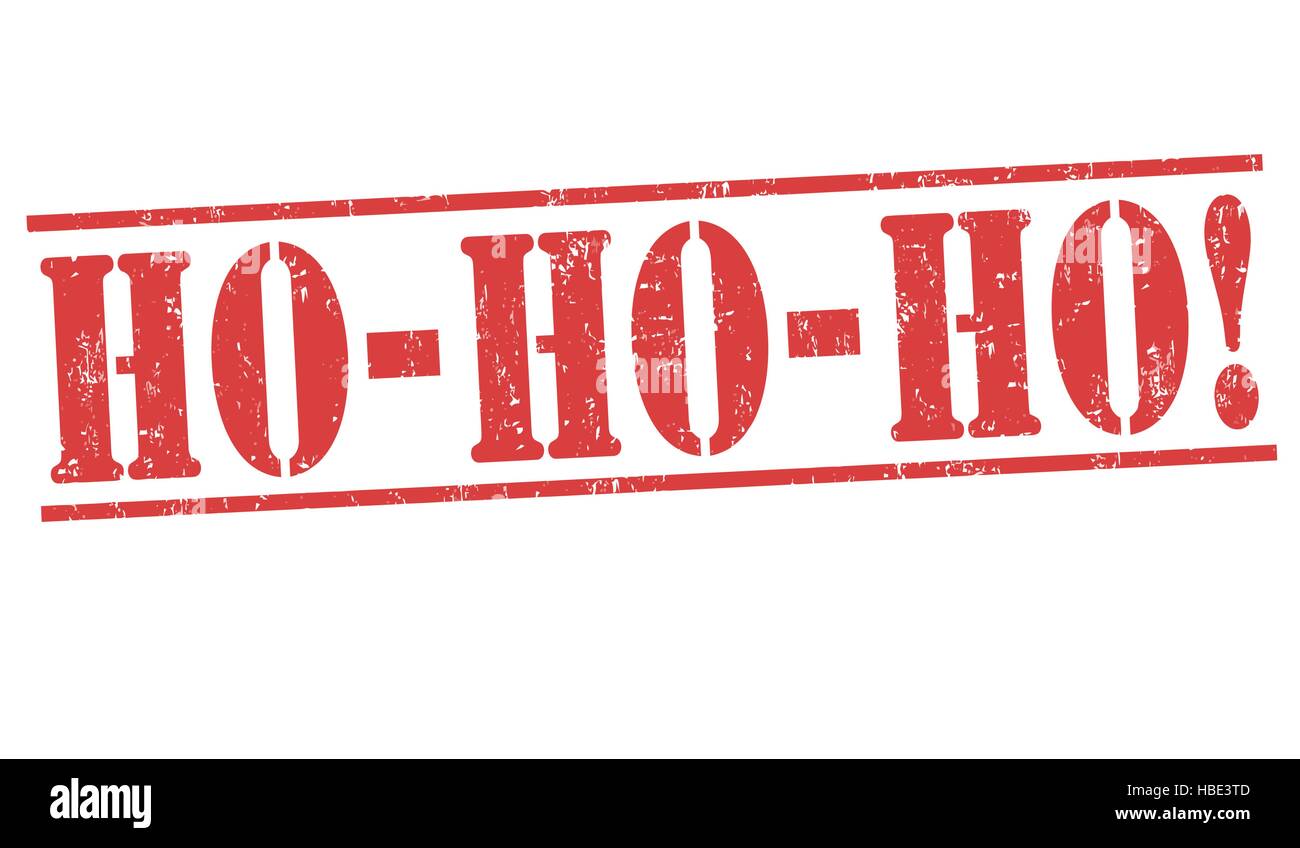 Ho-Ho-Ho! Grunge-Stempel auf weißem Hintergrund, Vektor-illustration Stock Vektor