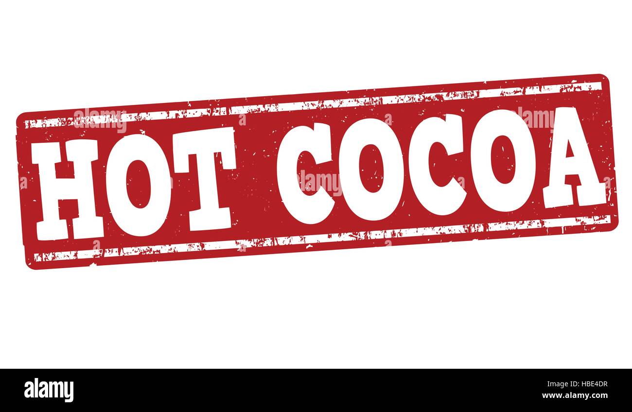 Heißer Kakao Grunge Stempel auf weißem Hintergrund, Vektor-illustration Stock Vektor
