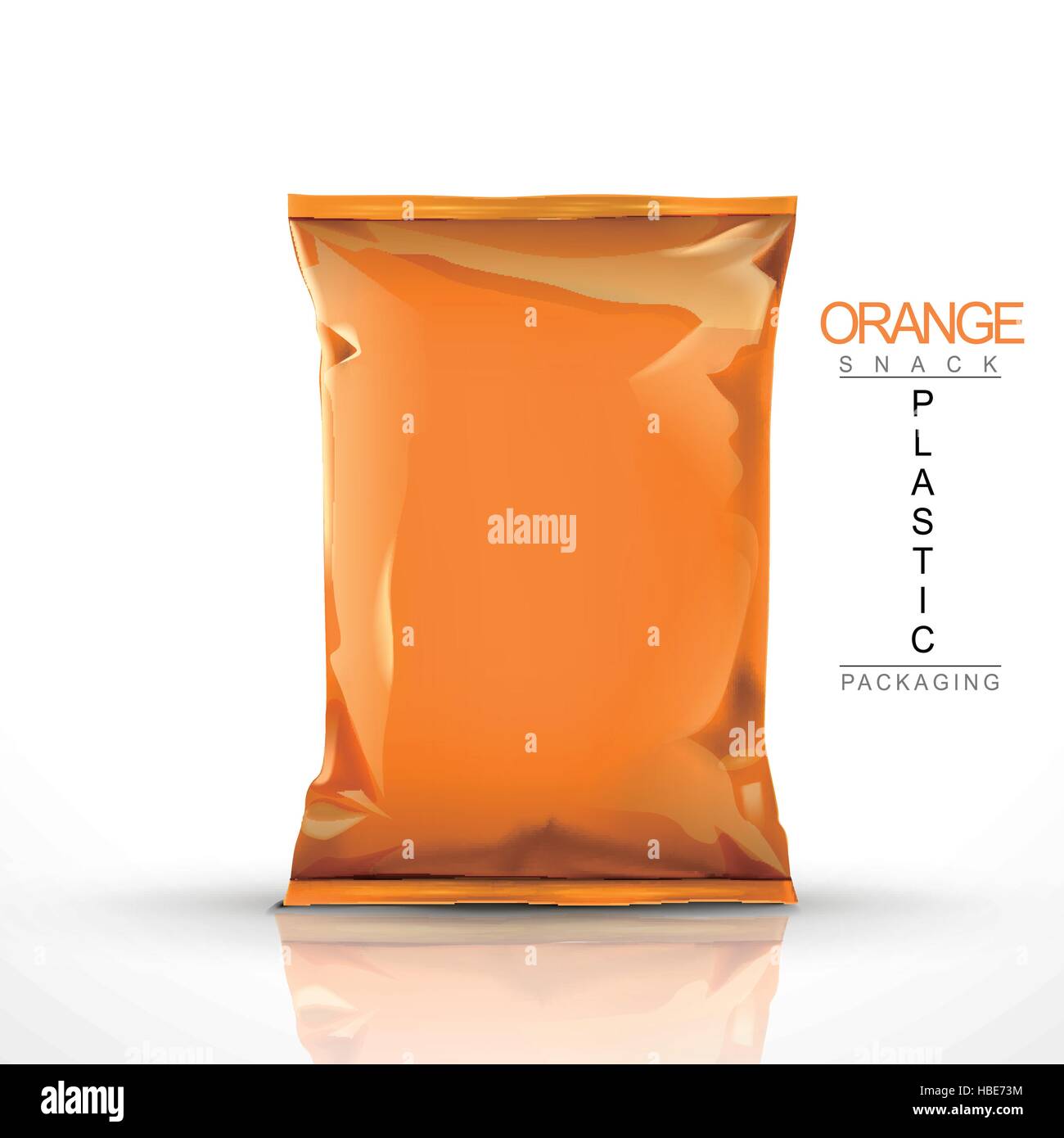 Orange Imbiss Kunststoffverpackungen isoliert auf weißem Hintergrund Stock Vektor