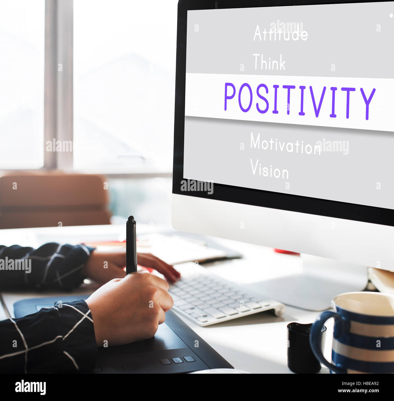 Positivität vereinfachen Haltung Motivation Konzept Stockfoto