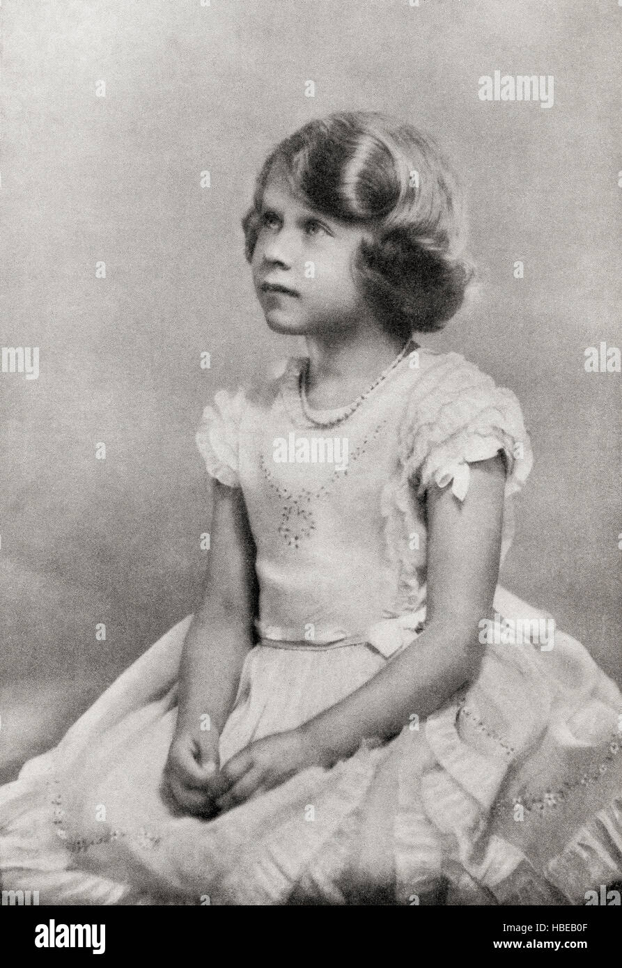 Prinzessin Elizabeth, zukünftige Königin Elizabeth II., hier im Alter von 6 Jahren gesehen. Elizabeth II, 1926 - 2022. Königin des Vereinigten Königreichs, Kanada, Australien und Neuseeland. Aus ihren liebenswürdigen Majestäten King George VI und Queen Elizabeth, veröffentlicht 1937. Stockfoto