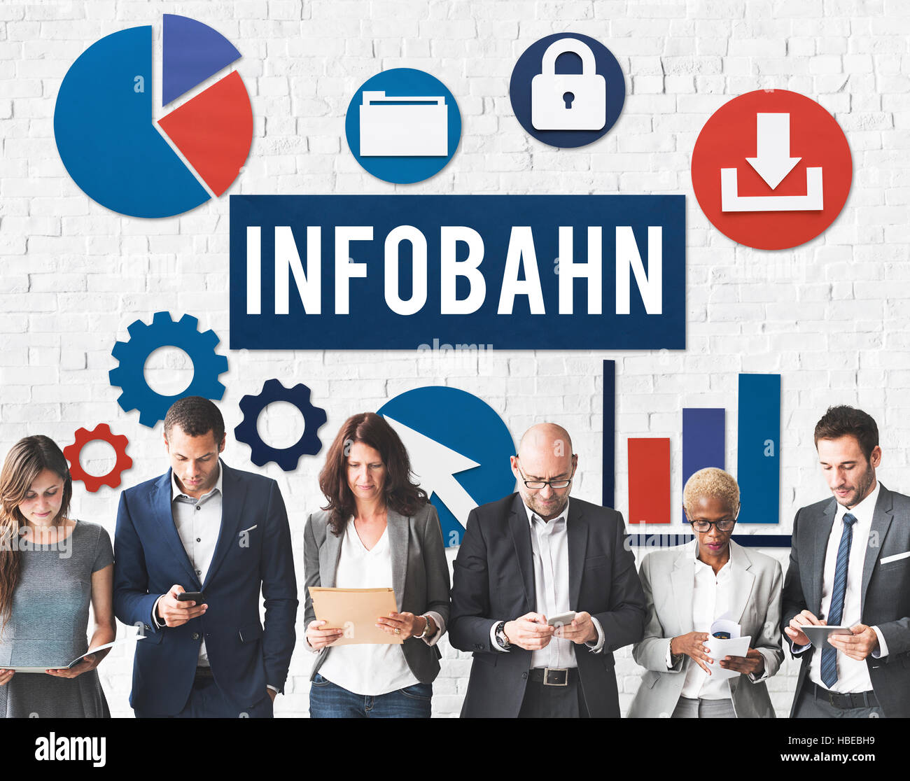Infobahn Ziffer Informationskonzept Matrix Stockfoto