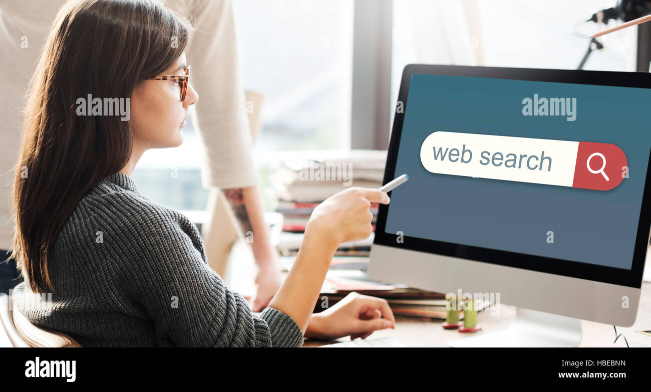 Web-Search-Engine-Browser Suche Konzept Stockfoto