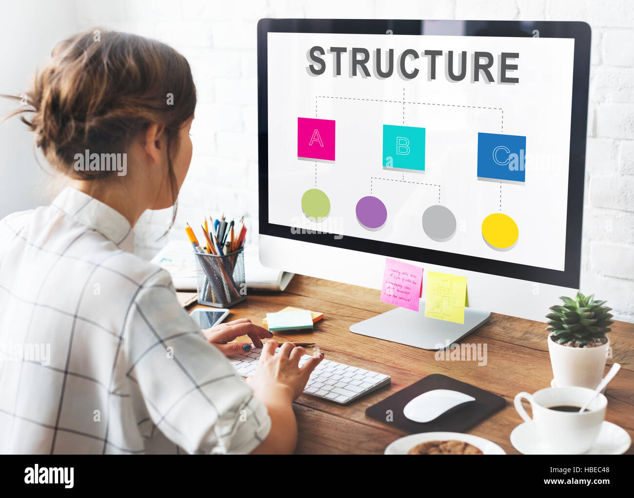 Organisation Chart Position Strukturkonzept Stockfoto
