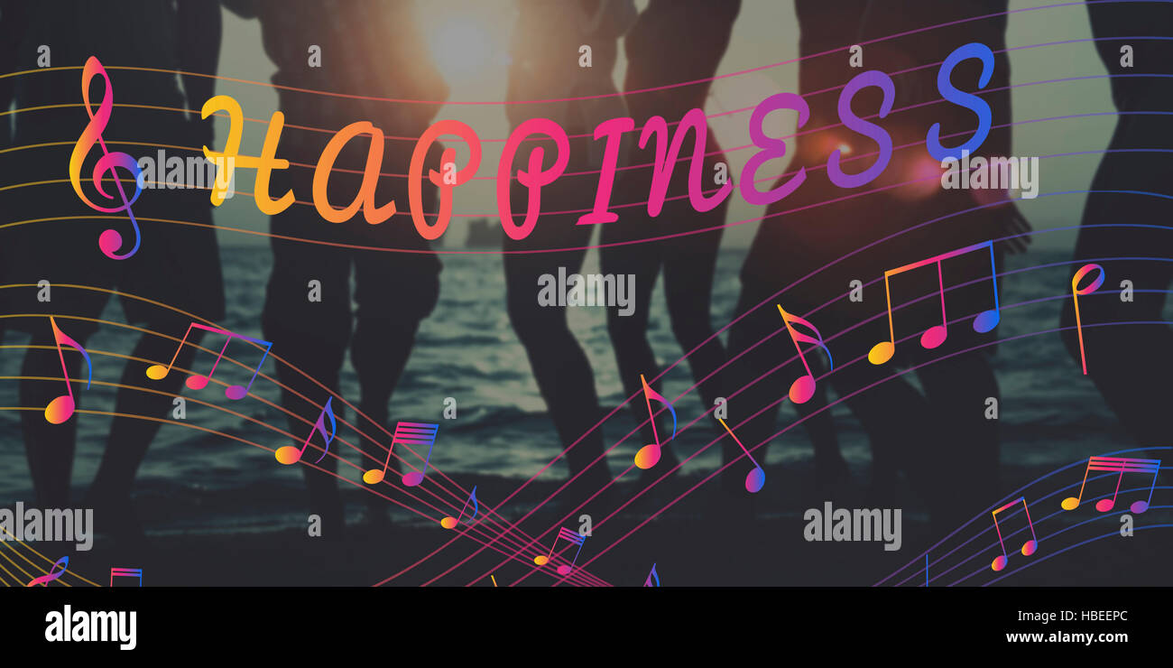 Melodie Musik Note Rhythmus Grafikkonzept Stockfoto