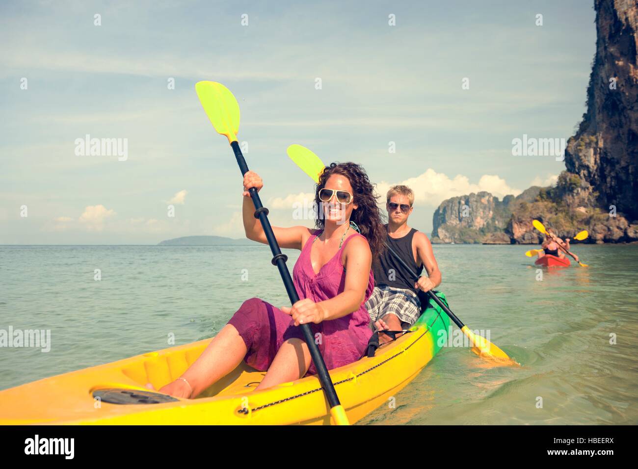 Kajak tropischen Urlaub Reise touristischen Boot-Konzept Stockfoto