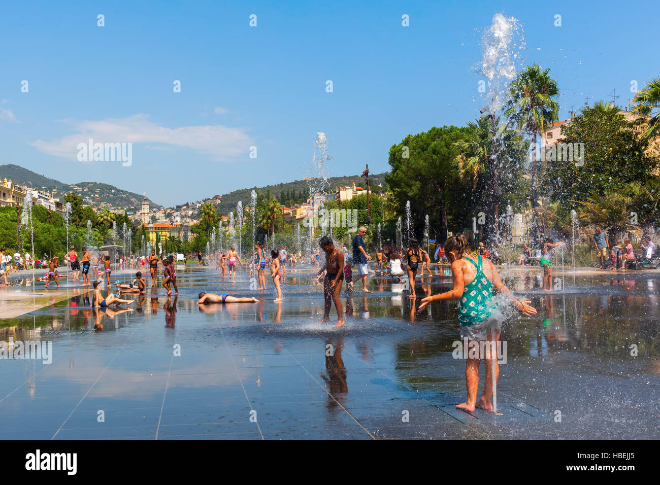 Promenade du Paillon in Nizza, Frankreich Stockfoto