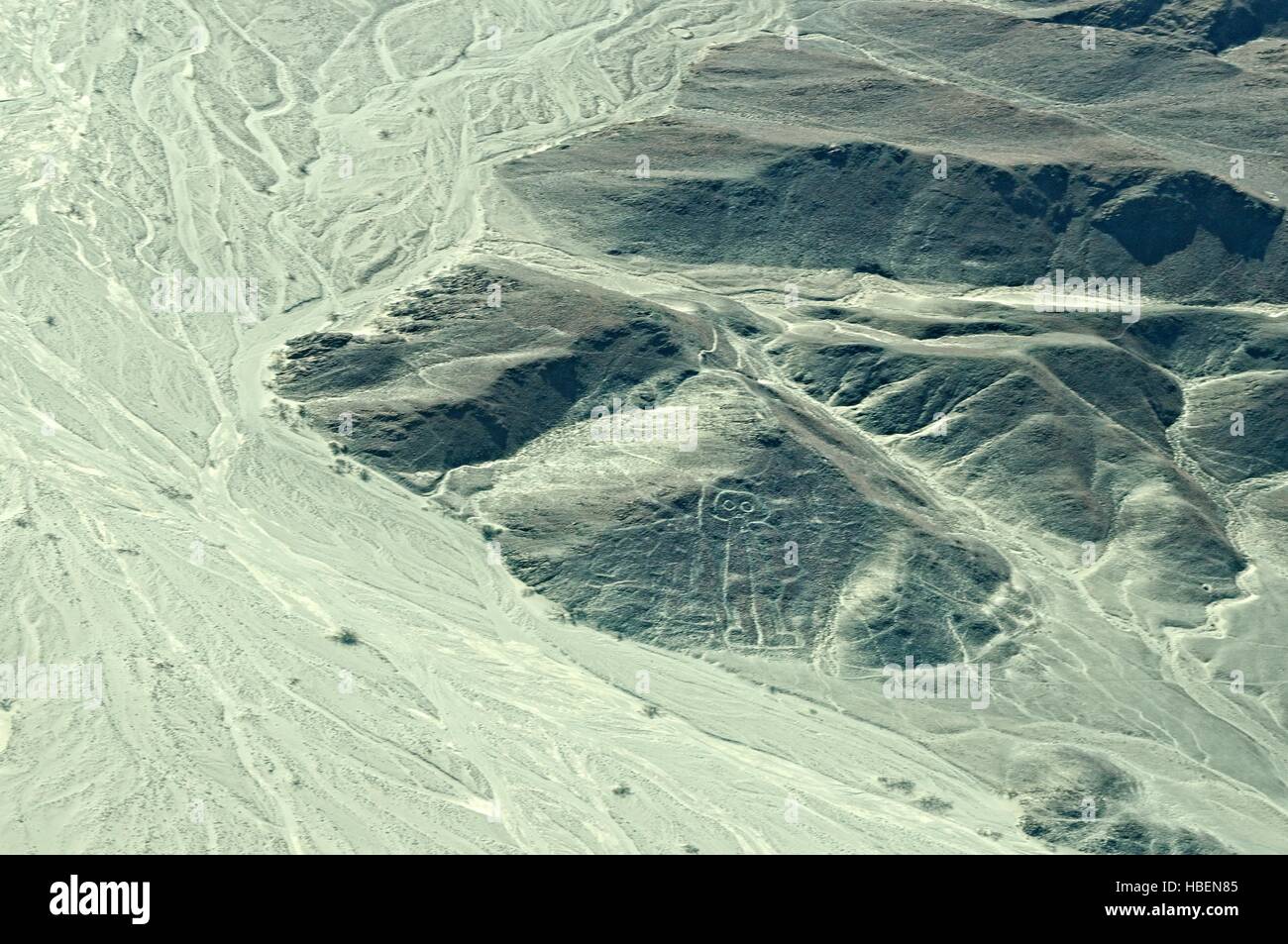 Nazca Linien Astronaut Peru Stockfoto