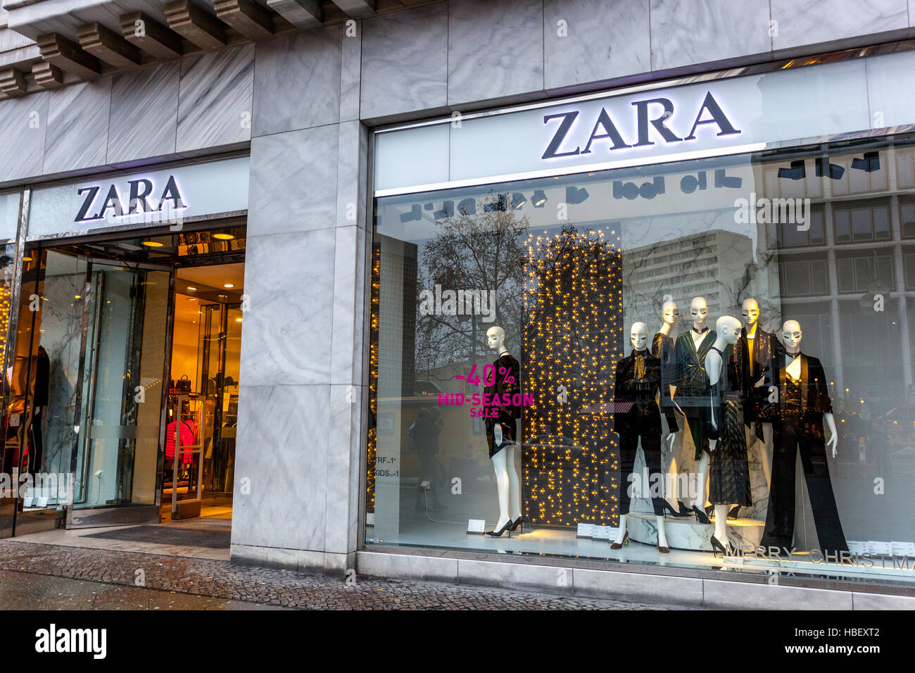Zara Fashion Shop, Kurfürstendamm, Berlin Deutschland Zara Store Stockfoto