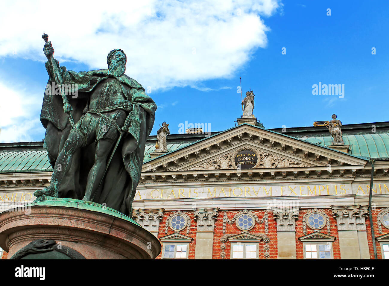 Statue von Gustavo Erici vor Riddarhuset (Ritterhaus) in Stockholm