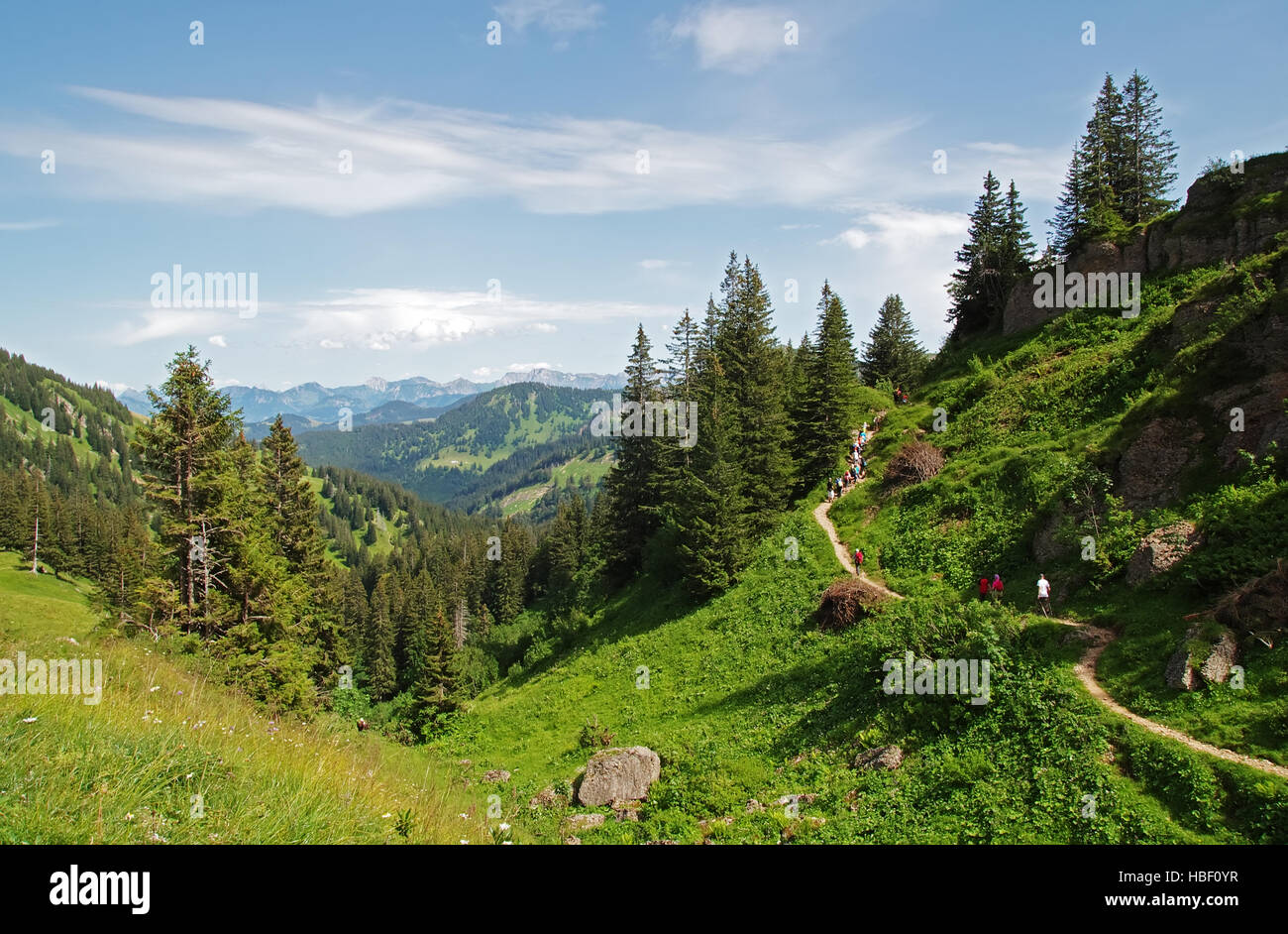 Wandern auf der Nagelfluhkette Stockfotografie Alamy