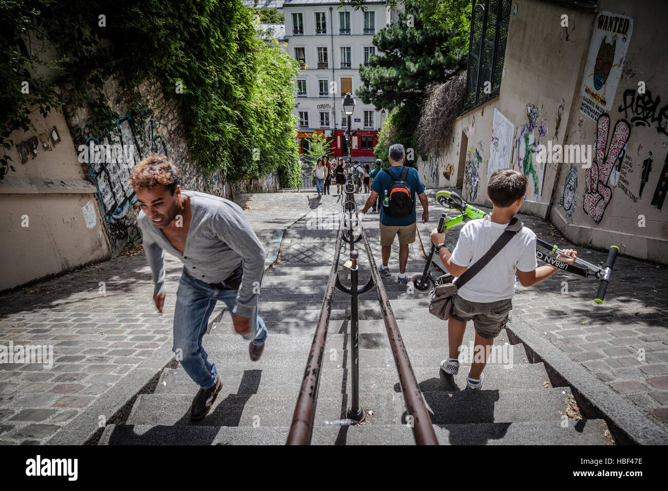 Das historische Viertel Montmartre in Paris, Frankreich Stockfoto