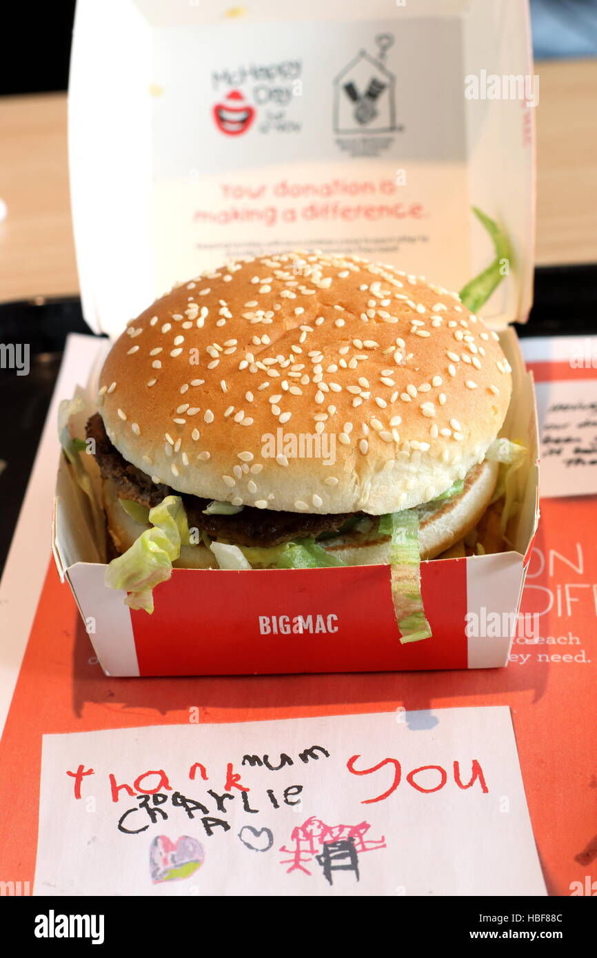 Schließen Sie herauf Bild von McDonald's Big Mac burger Stockfoto