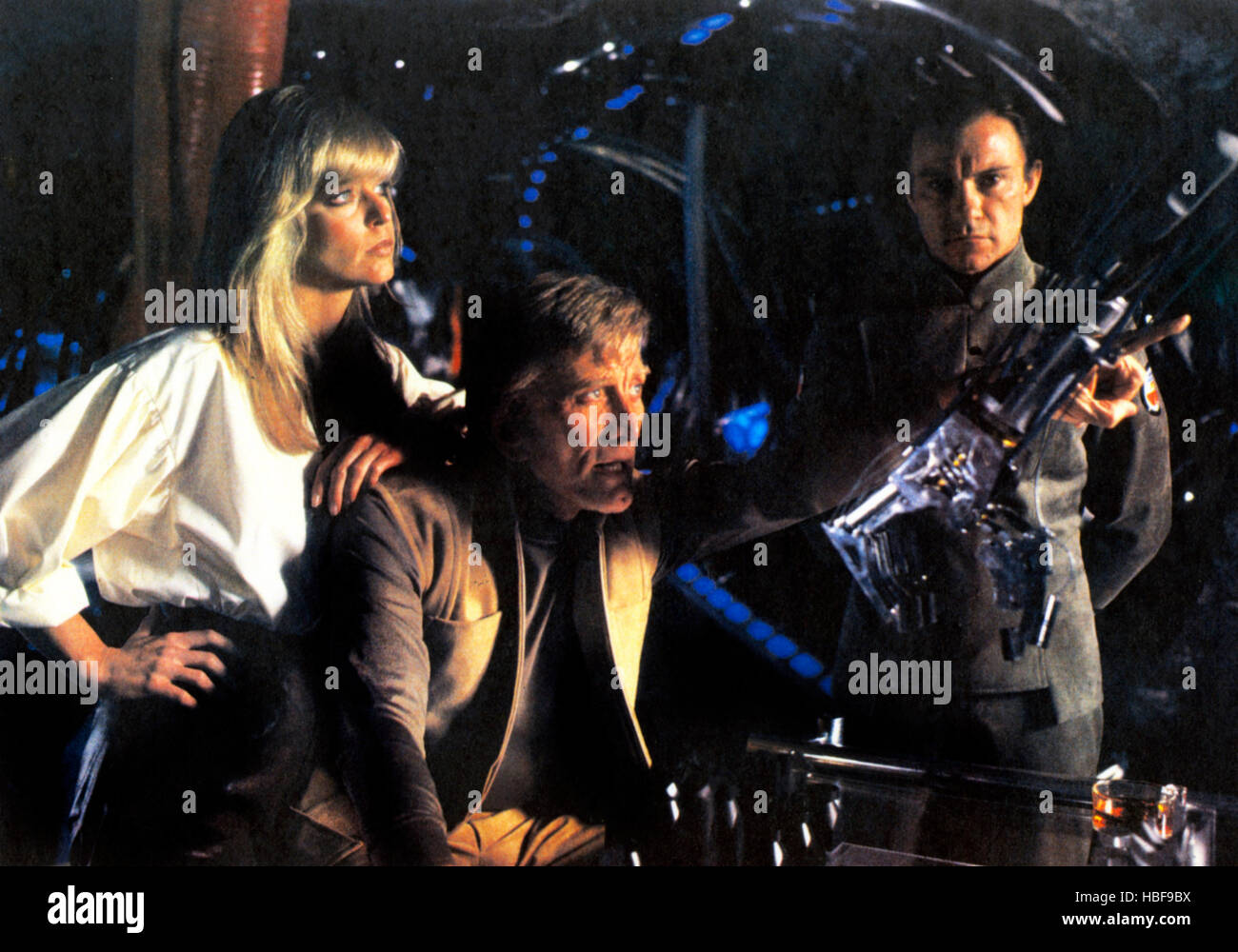 SATURN3, von links Farrah Fawcett, Kirk Douglas, Harvey Keitel, 1980