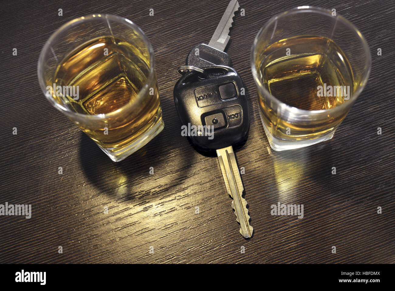 Alkohol am Steuer Stockfoto