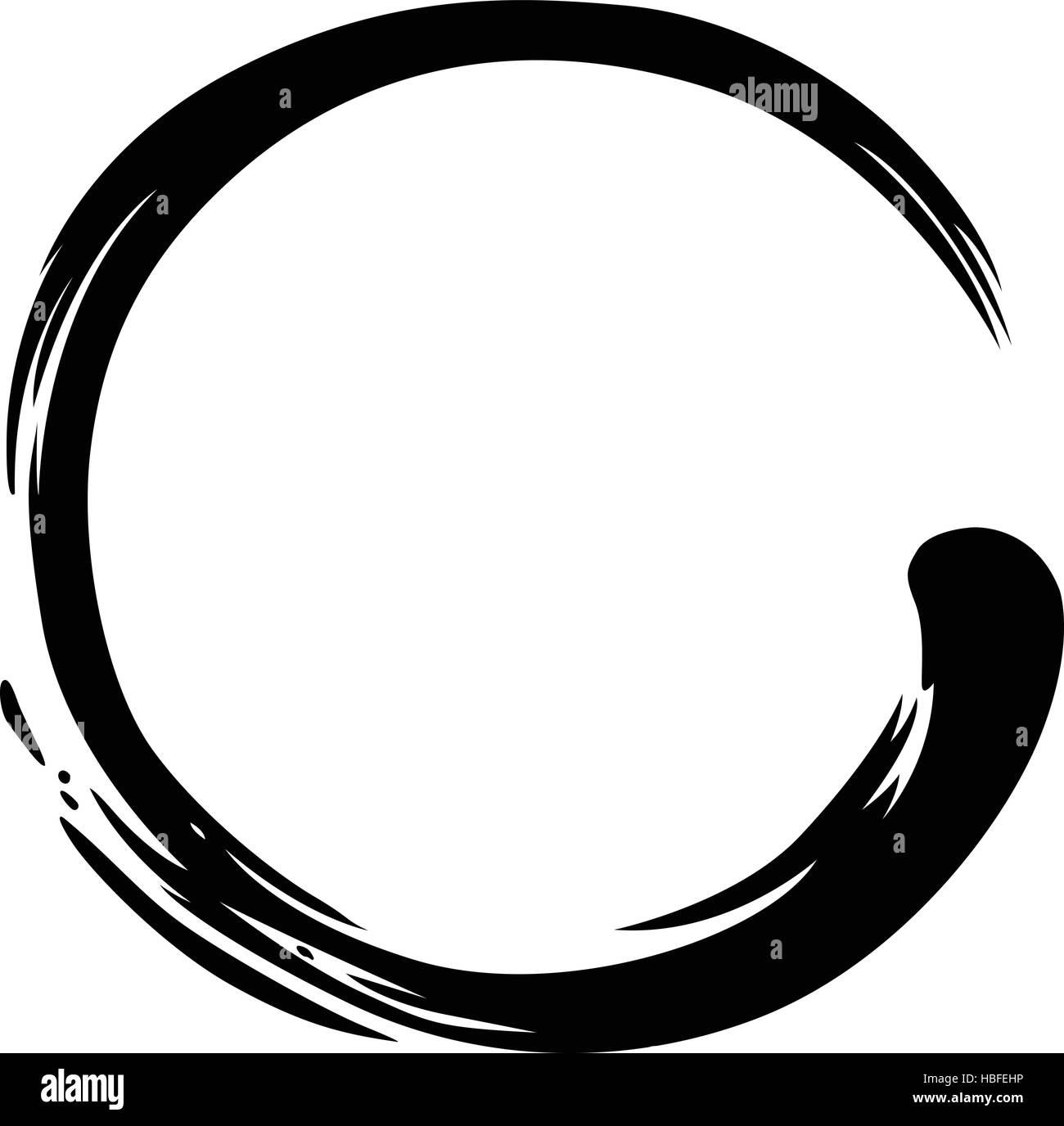 Schwarzen Enso Zen Kreis-Vektor-Illustration Stock Vektor