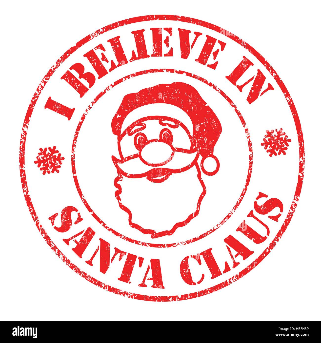 Ich glaube an den Weihnachtsmann Grunge Stempel auf weißem Hintergrund, Vektor-illustration Stock Vektor