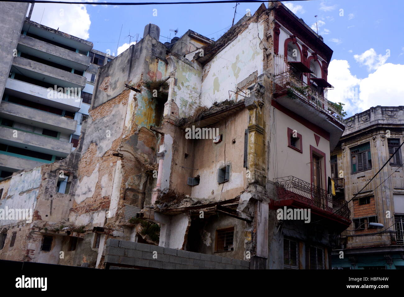 Aufbau der Ruinen in Havanna, Kuba Stockfoto
