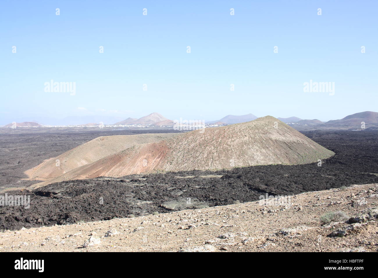 Lanzarote, Ansicht von Caldera Blanca Stockfoto