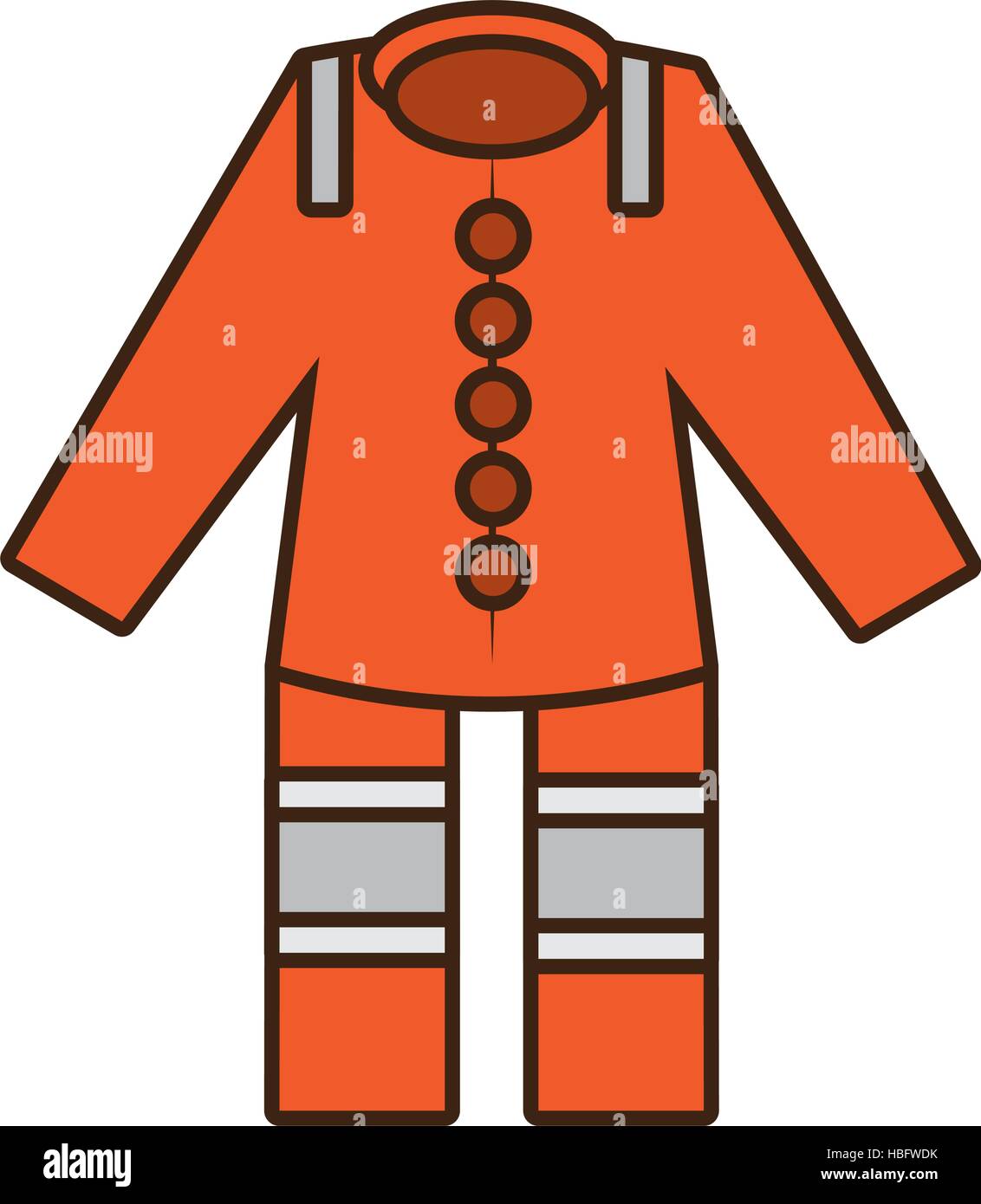 Cartoon orange Anzug insgesamt einheitlicher Arbeitnehmer schützende Design Vektor Illustration Eps 10 Stock Vektor