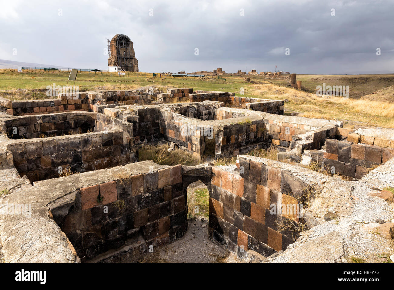 Die Ruinen von Ani. ANI ist eine zerstörten mittelalterlichen armenischen Stadt in der türkischen Provinz Kars. Stockfoto