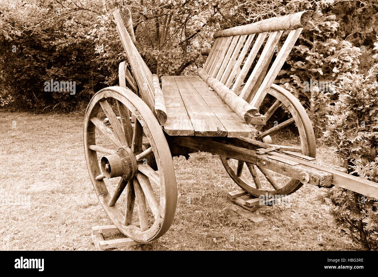 Leiter Wagen sepia Stockfoto