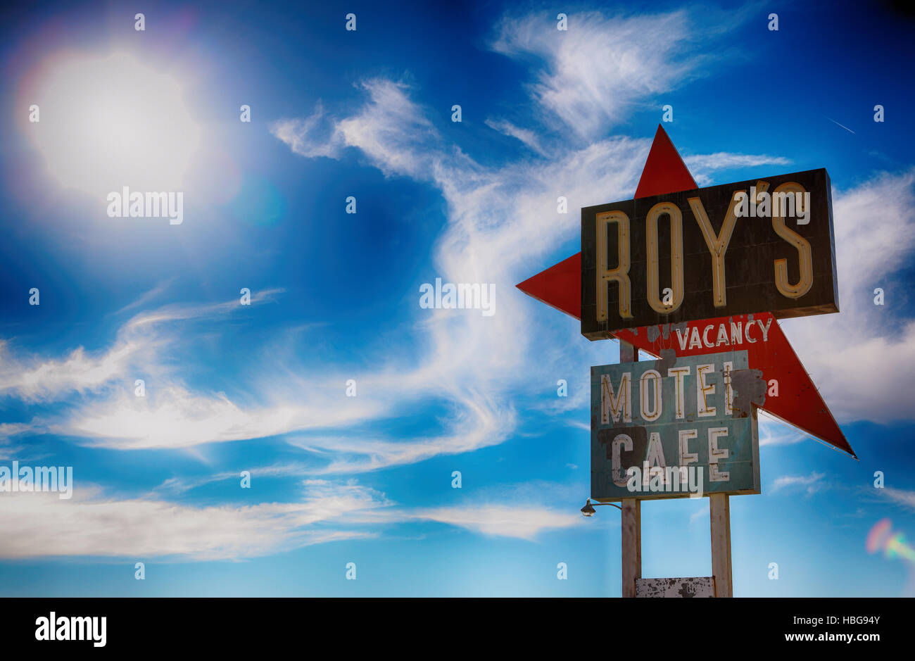 Roys Motel Zeichen Stockfoto