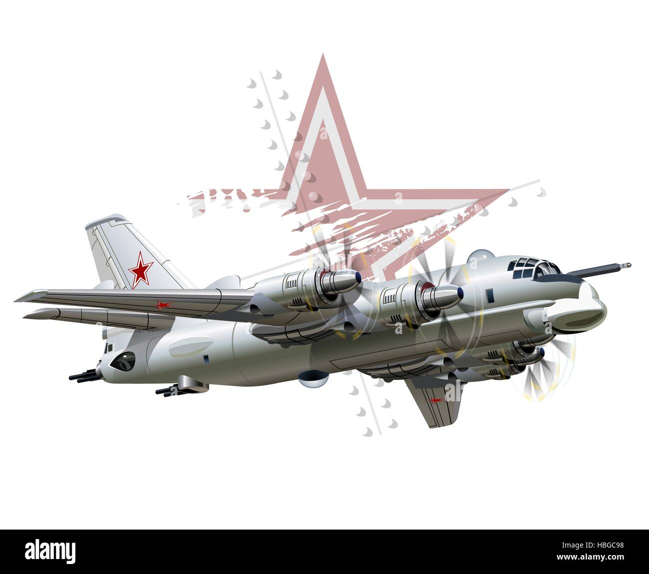 Militärflugzeug Cartoon Stockfoto