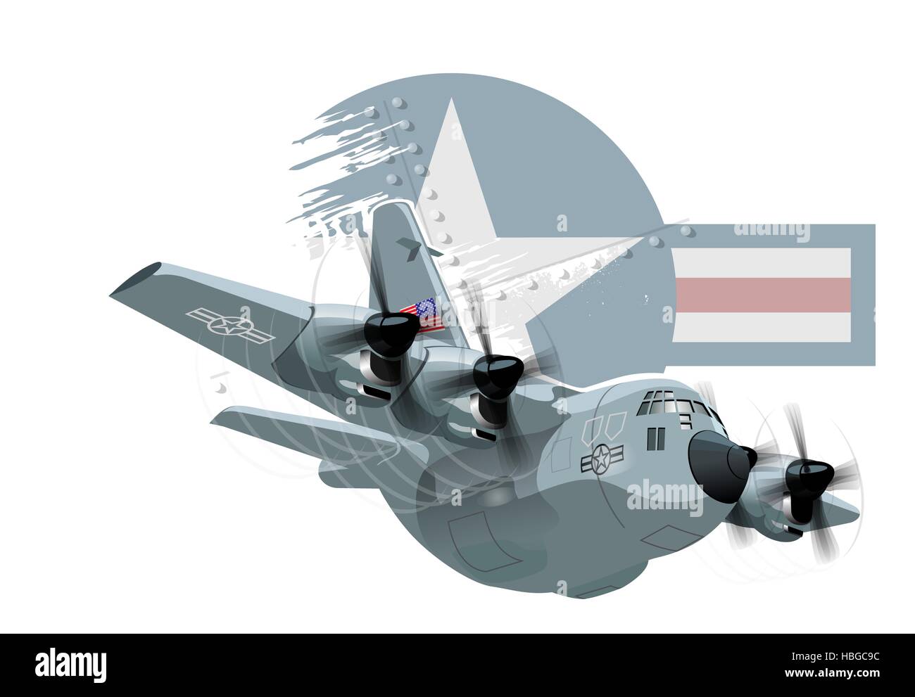 Militärflugzeug Cartoon Stockfoto