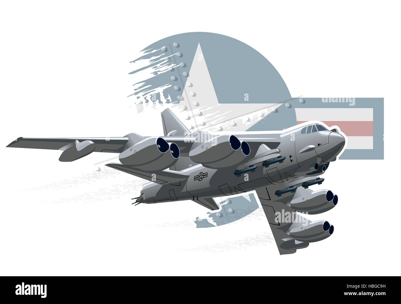 Militärflugzeug Cartoon Stockfoto
