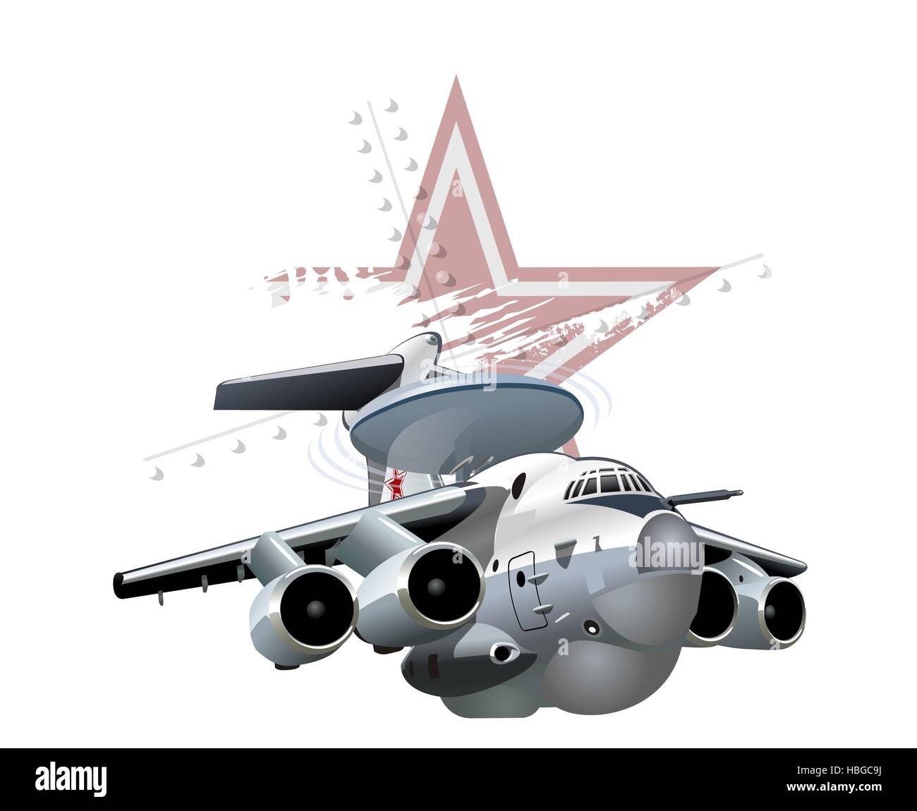 Militärflugzeug Cartoon Stockfoto