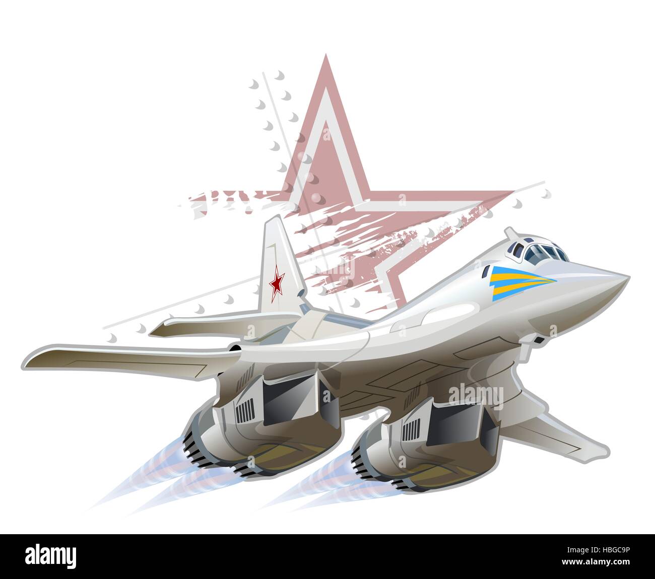 Militärflugzeug Cartoon Stockfoto