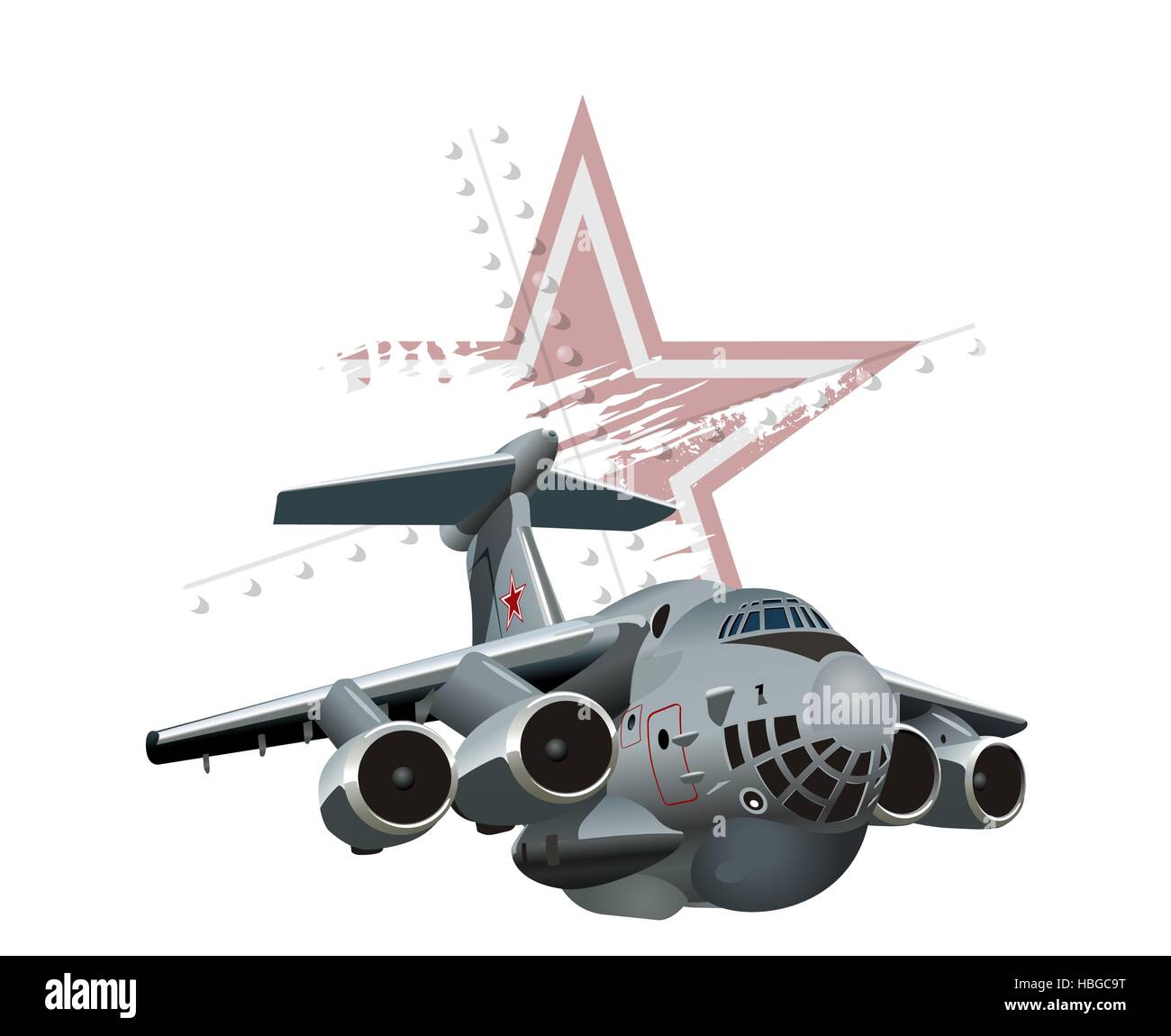 Militärflugzeug Cartoon Stockfoto