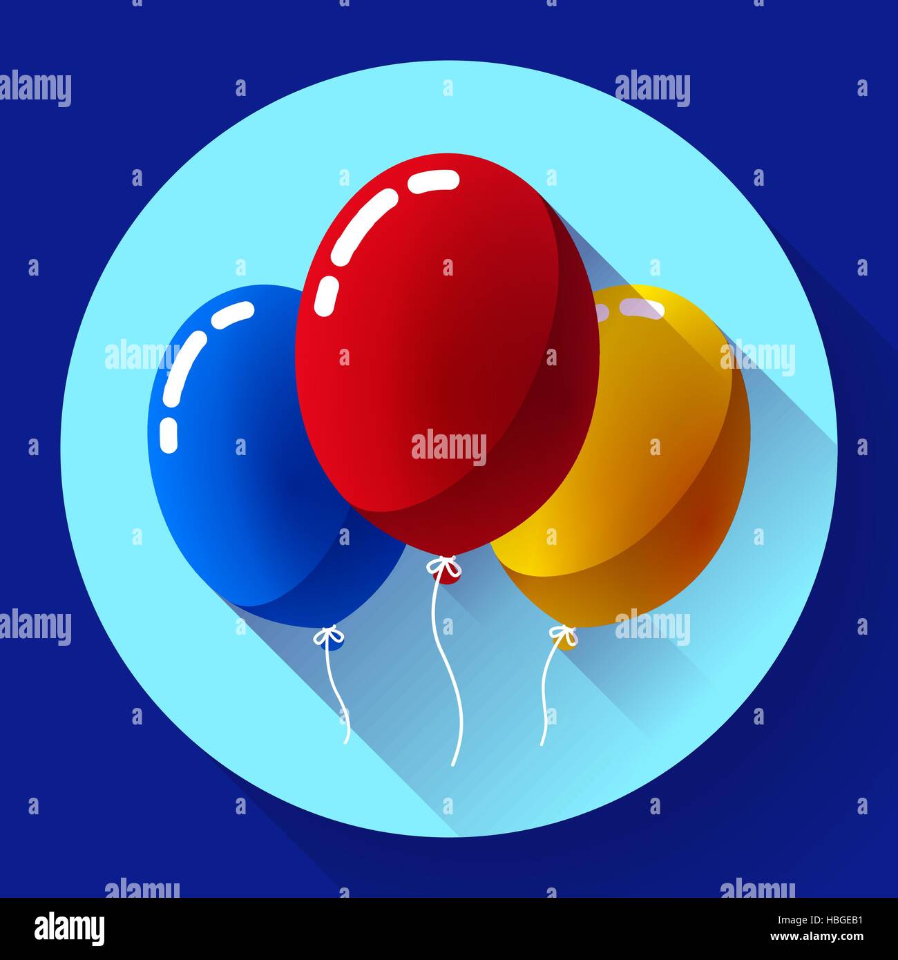 Festliche bunte Luftballons Symbol Urlaub Symbol, Geburtstagsparty Stock Vektor