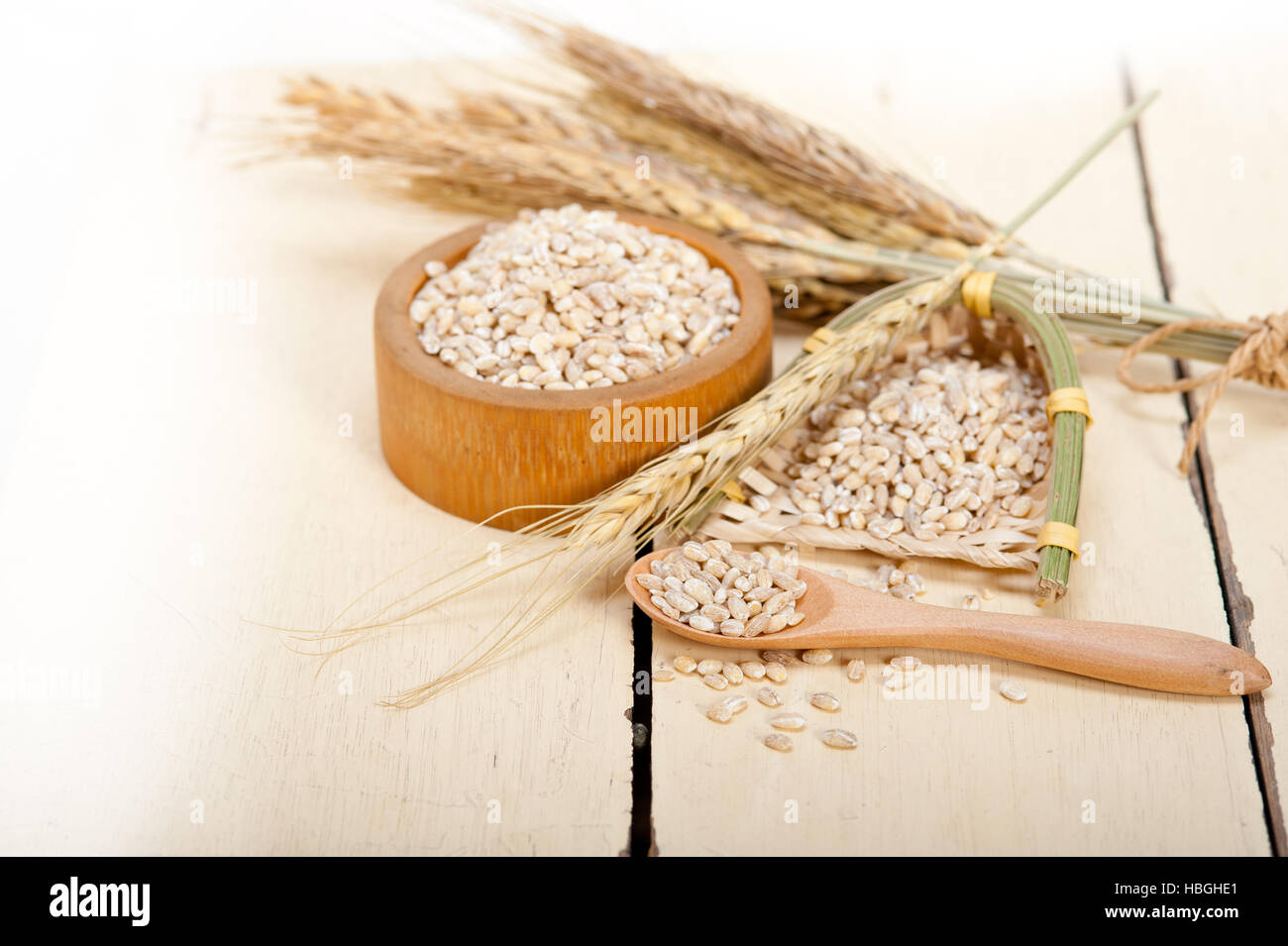 Bio Weizenkörner Stockfoto