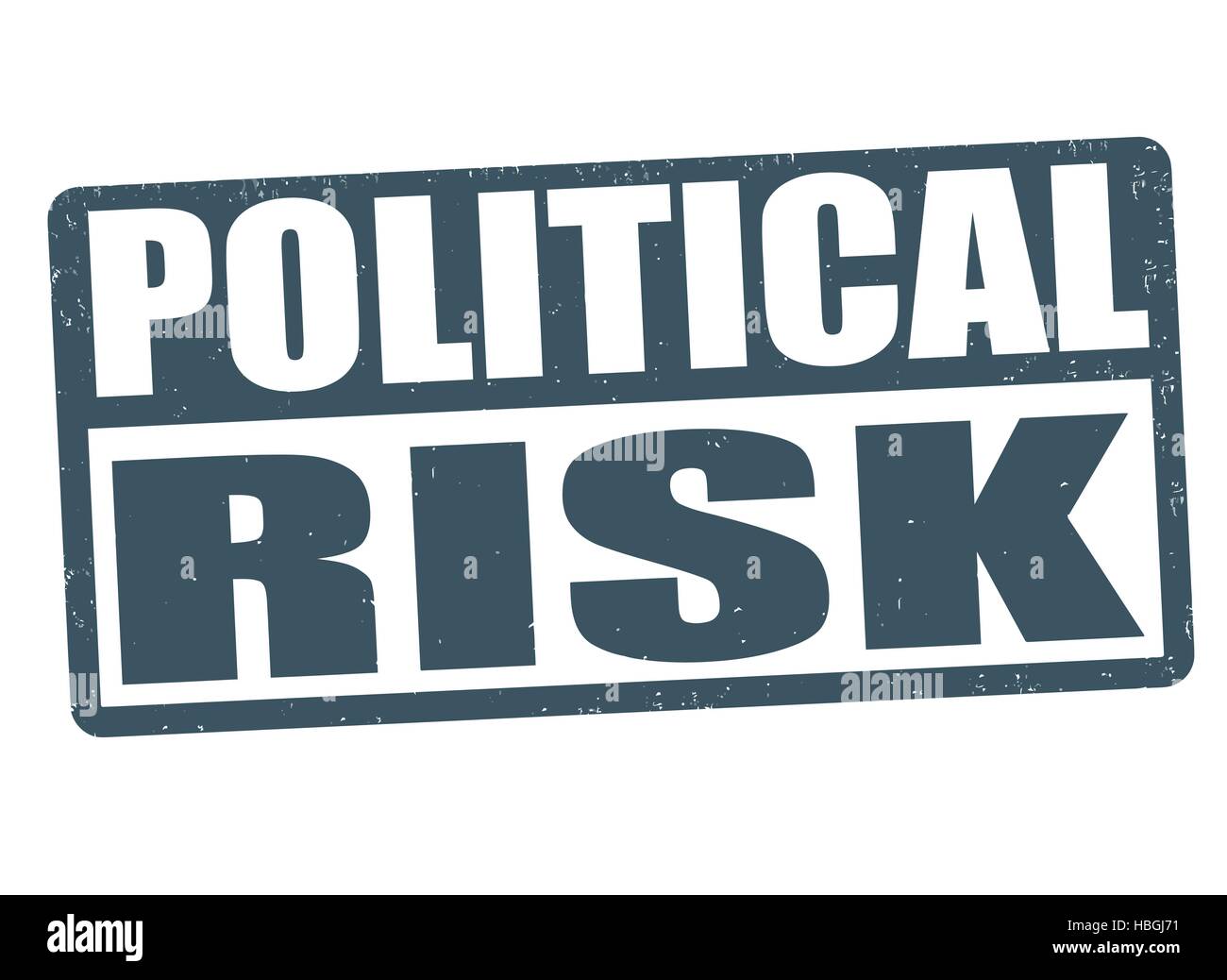 Politisches Risiko Grunge Stempel auf weißem Hintergrund, Vektor-illustration Stock Vektor