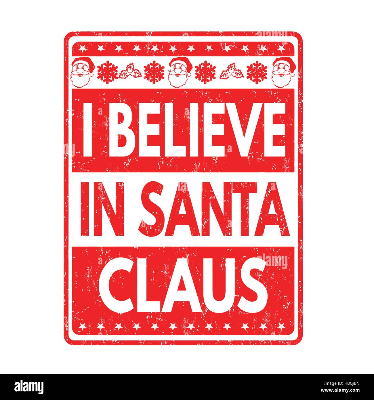 Ich glaube an den Weihnachtsmann Grunge Stempel auf weißem Hintergrund, Vektor-illustration Stock Vektor