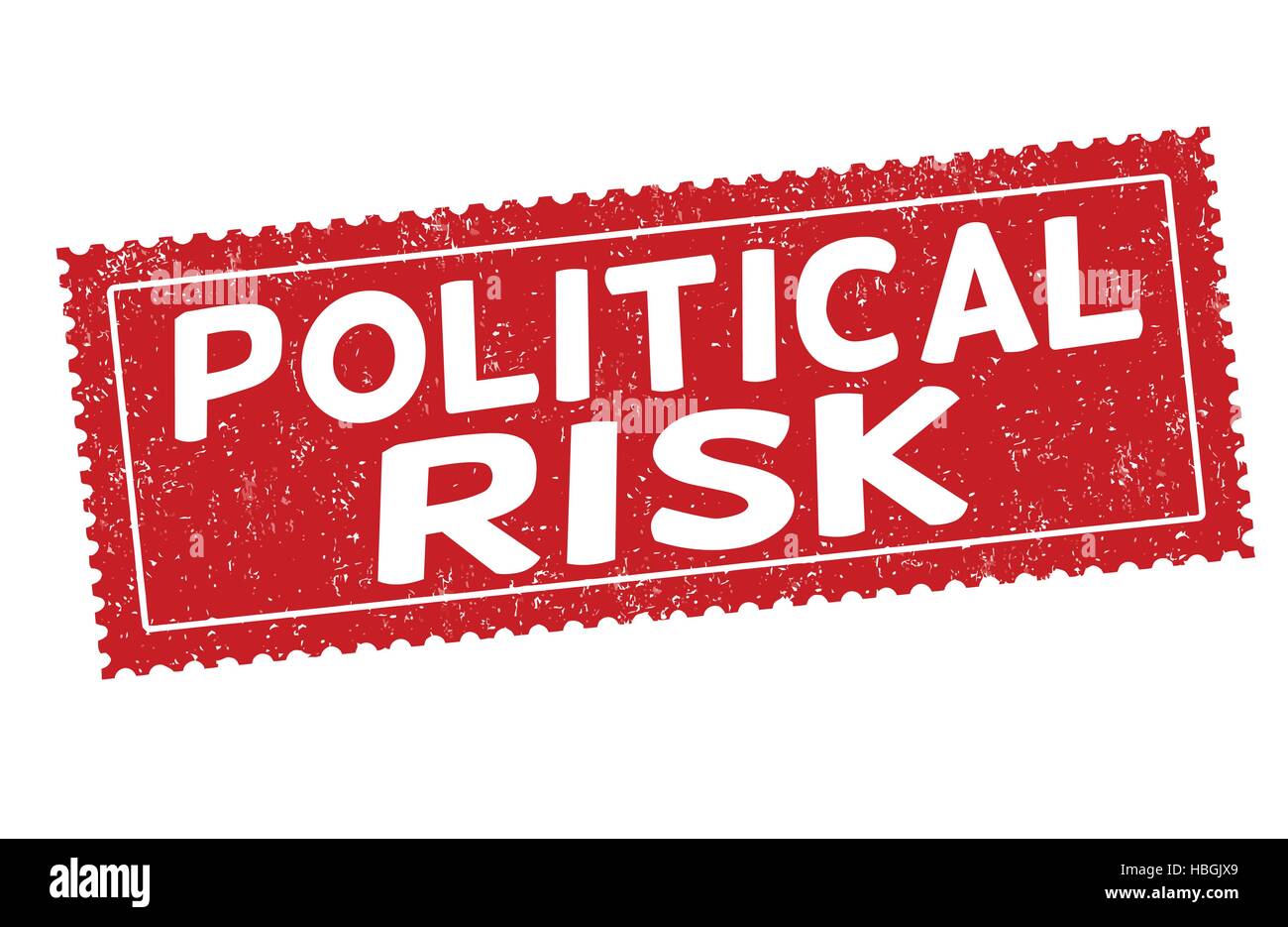 Politisches Risiko Grunge Stempel auf weißem Hintergrund, Vektor-illustration Stock Vektor