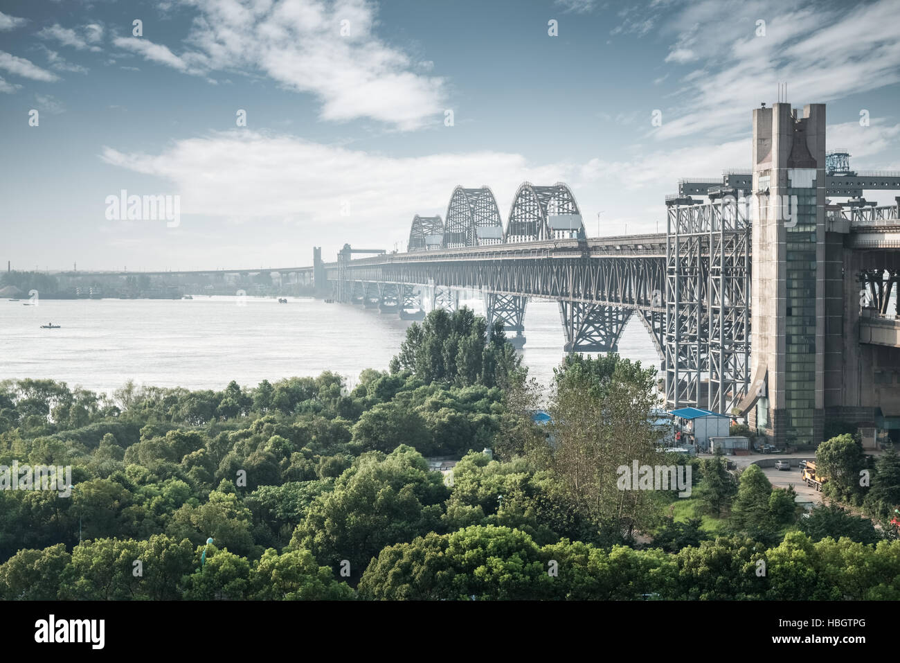 Sanierung der Brücke Stockfoto