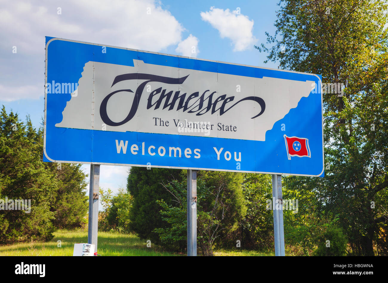 Tennessee begrüßt Sie Zeichen Stockfoto