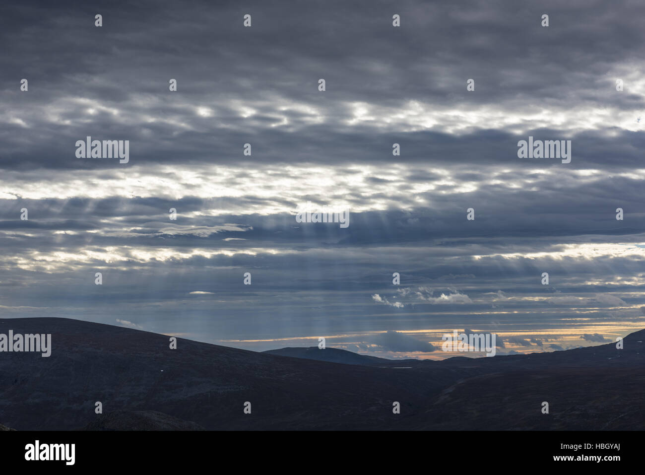 Licht-Stimmung, Rapa Tal, Lappland, Schweden Stockfoto